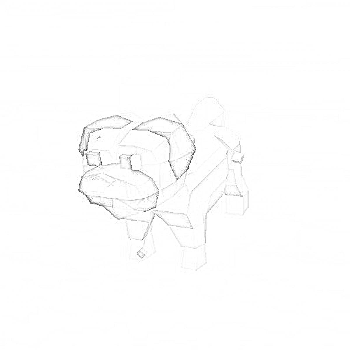 Раскраска Пиксельный персонаж собака из Когама