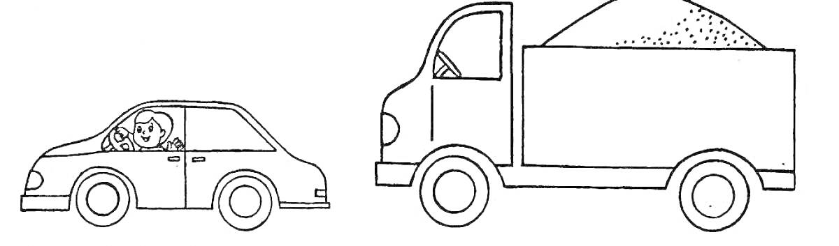На раскраске изображено: Водитель, Груз, Без колес, Транспорт, Узоры