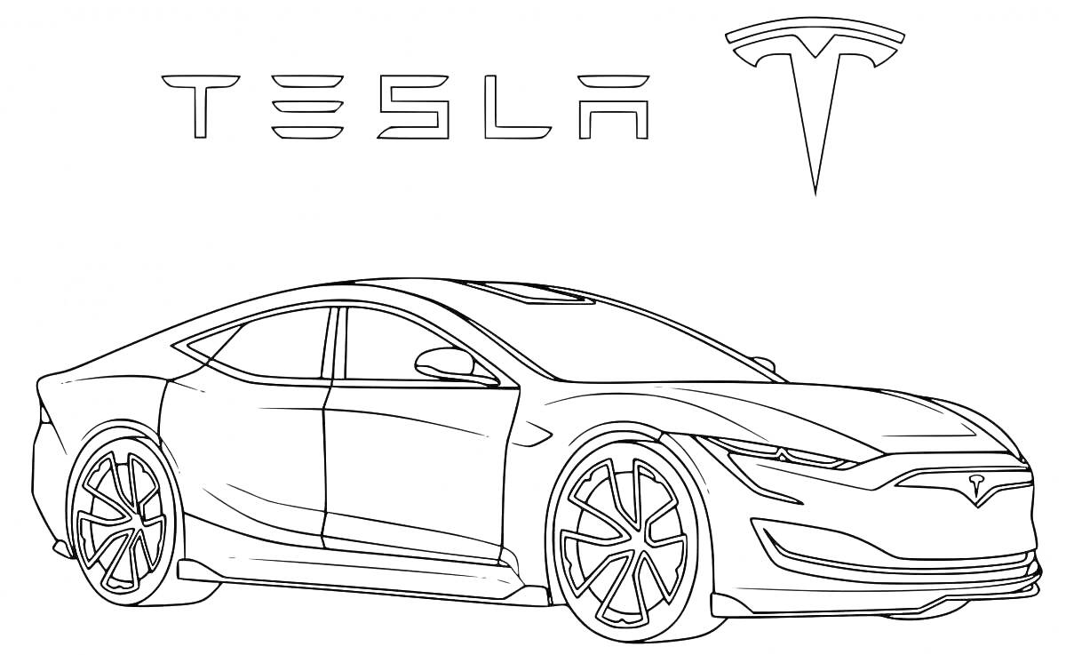 На раскраске изображено: Tesla, Кибертрак, Дизайн