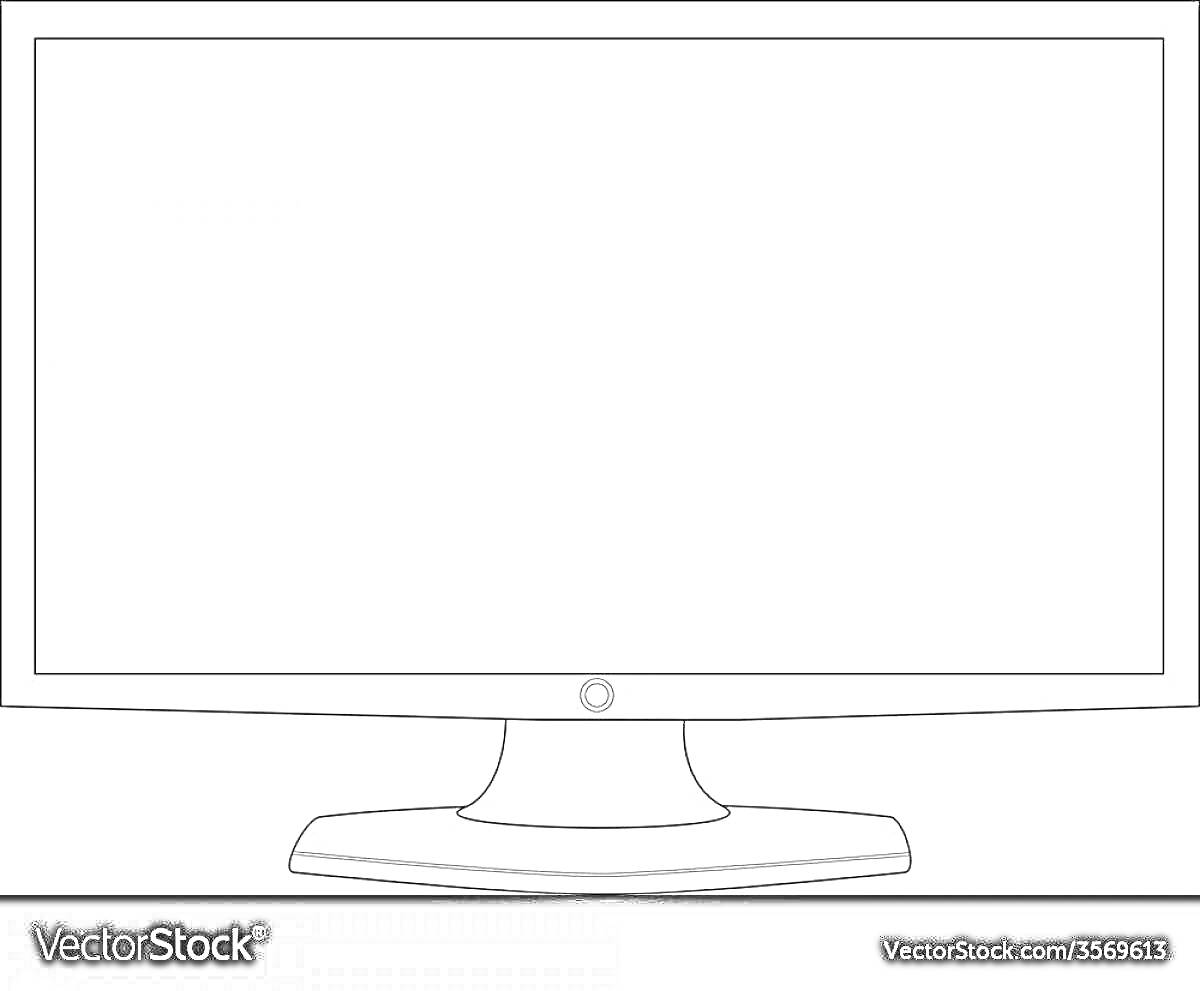 Раскраска Монитор с подставкой для раскрашивания