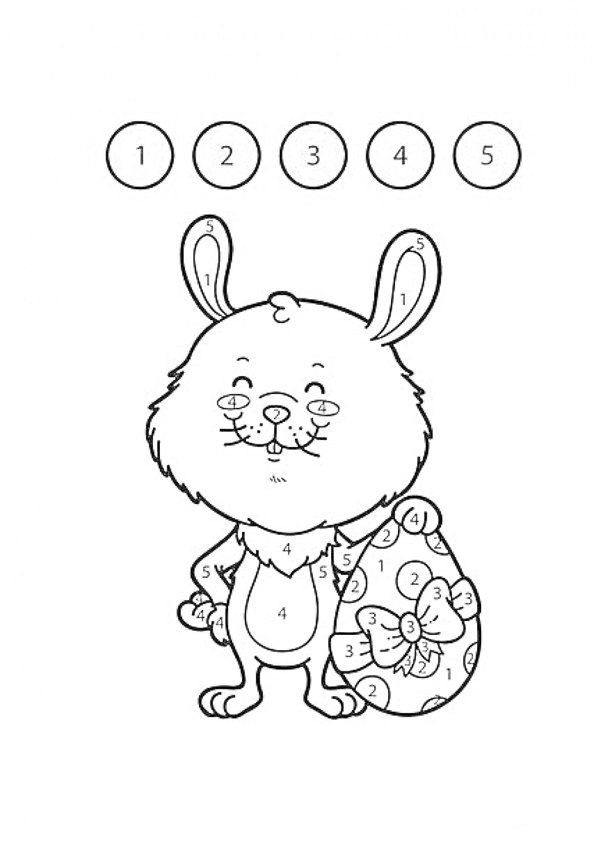 На раскраске изображено: Заяц, Математика, Для детей, Пасхальные яйца