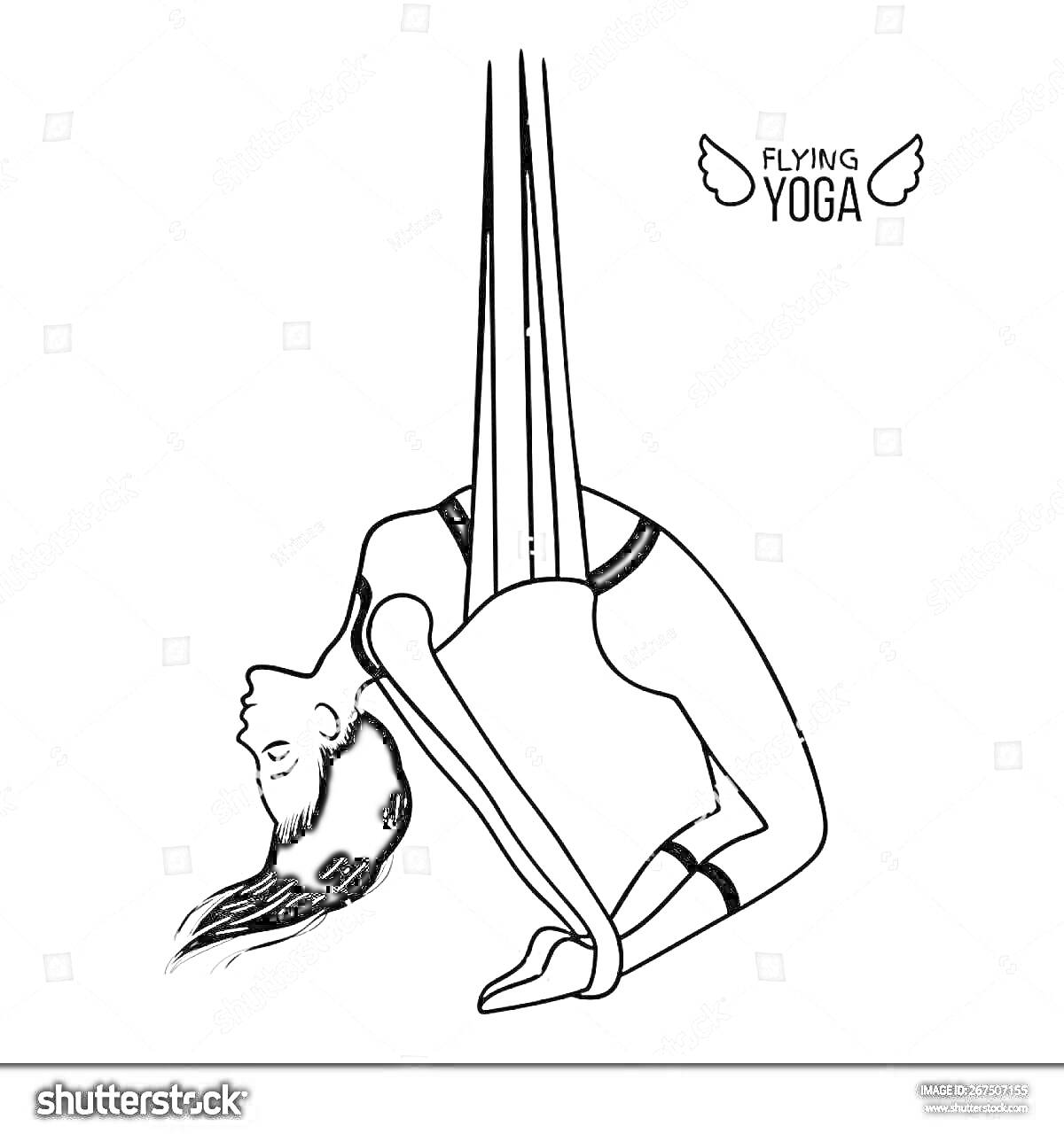 На раскраске изображено: Воздушная гимнастка, Гимнастка, Акробатика, Йога, Гибкость, Сила