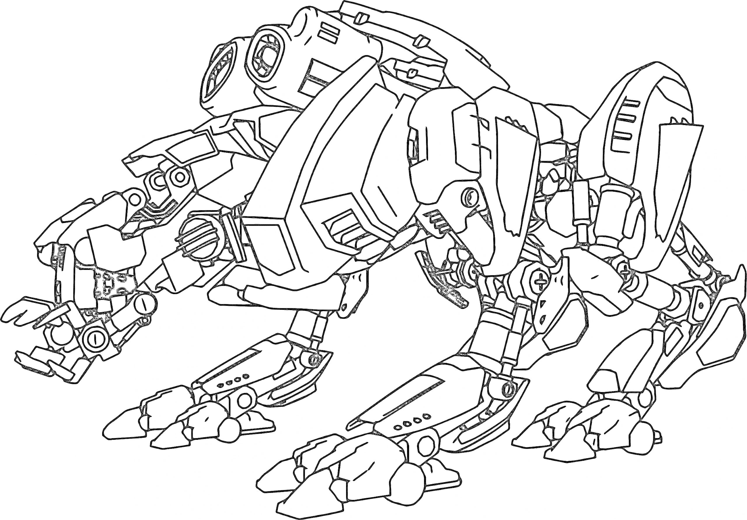 Робот-пантера с лазерными пушками, когтистыми лапами и бронированным корпусом