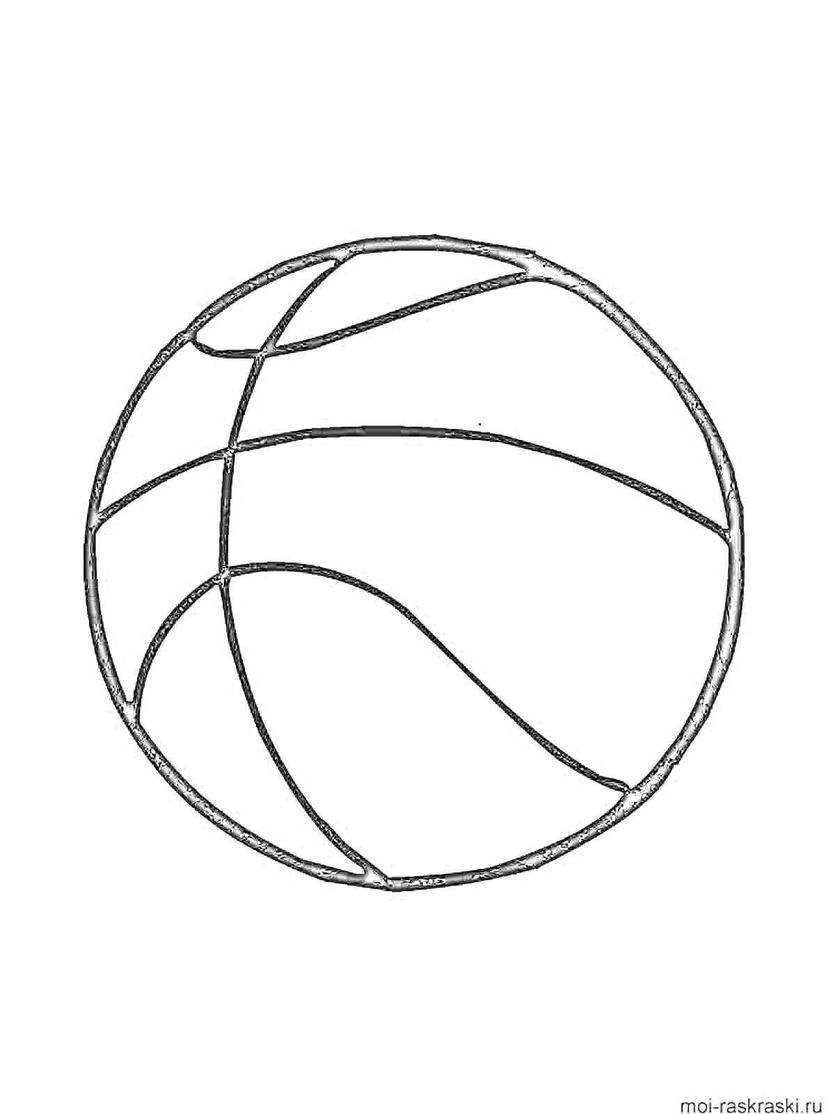 Раскраска Баскетбольный мяч в контуре