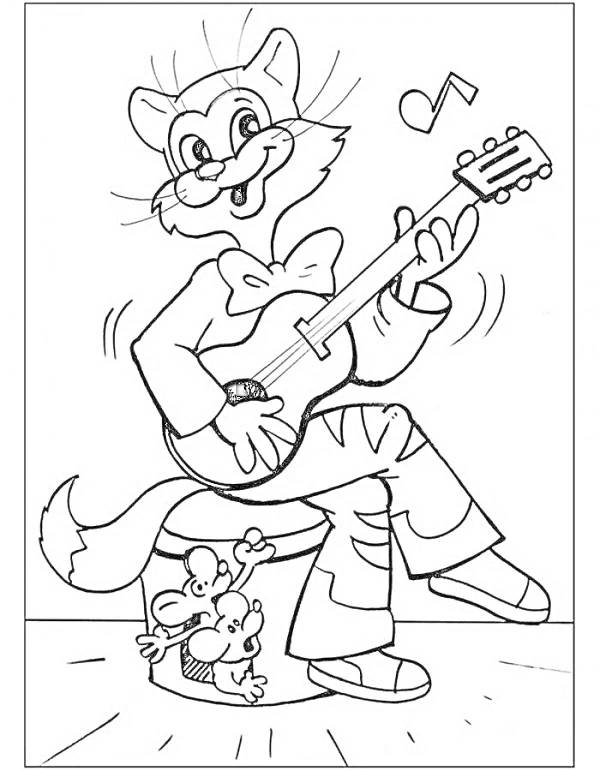 Кот леопольд раскраска