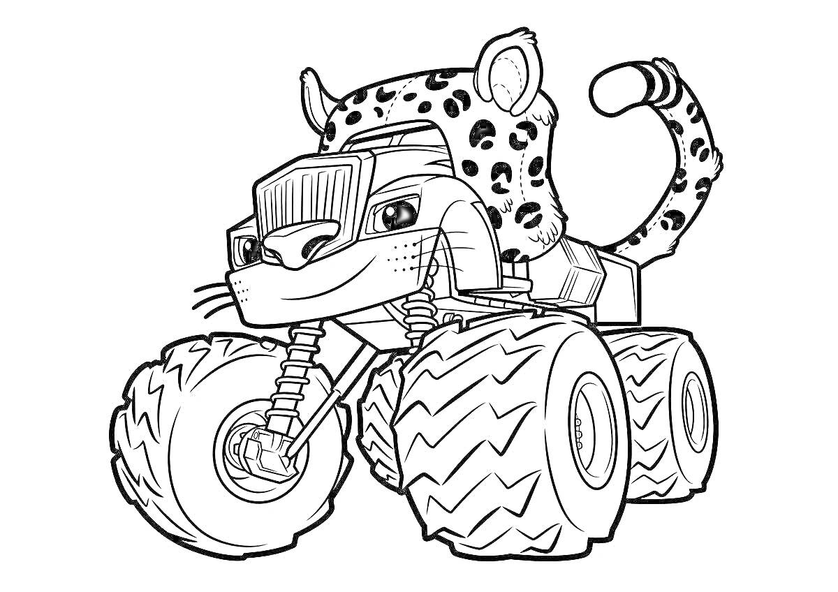 На раскраске изображено: Соревнования, Гонки, Гепард, Большие колеса, Транспорт, Животные, Скорость