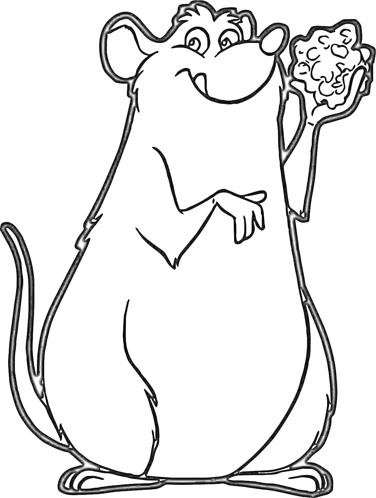 На раскраске изображено: Сыр, Простой контур, Животные, Мышь, Еда, Для детей