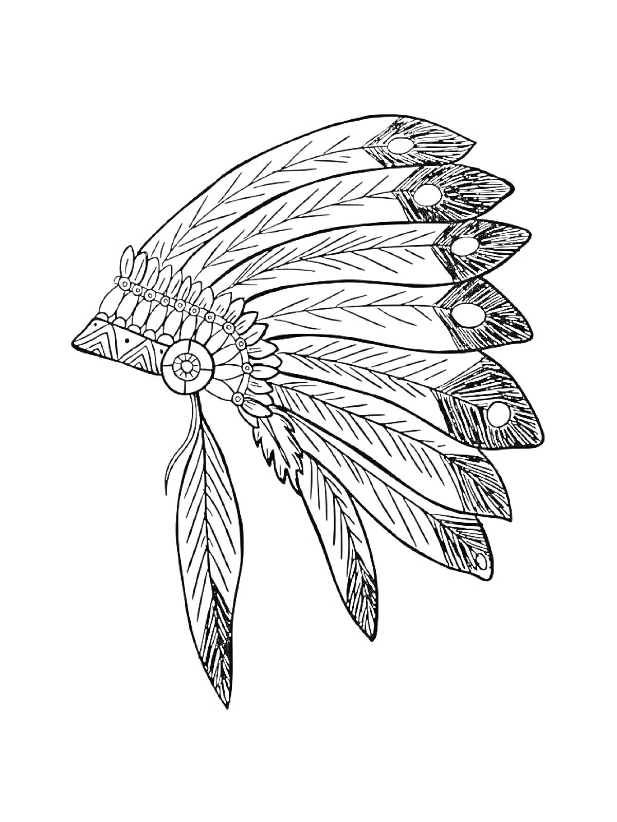 Индейский головной убор с перьями