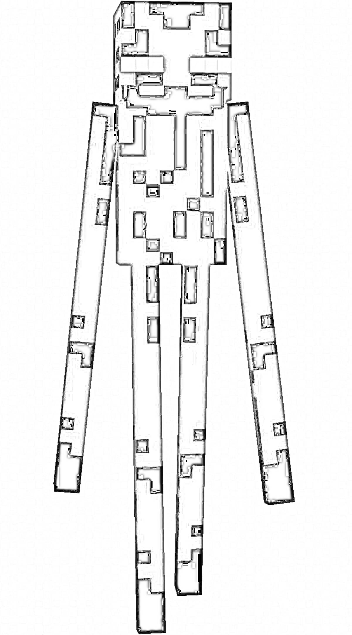Раскраска Эндермен из игры Майнкрафт