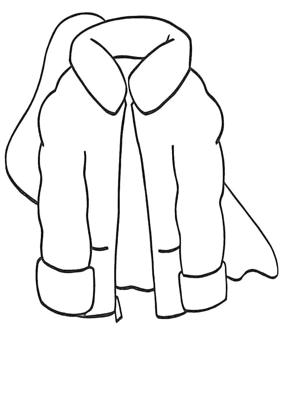 Раскраска Куртка с капюшоном и манжетами