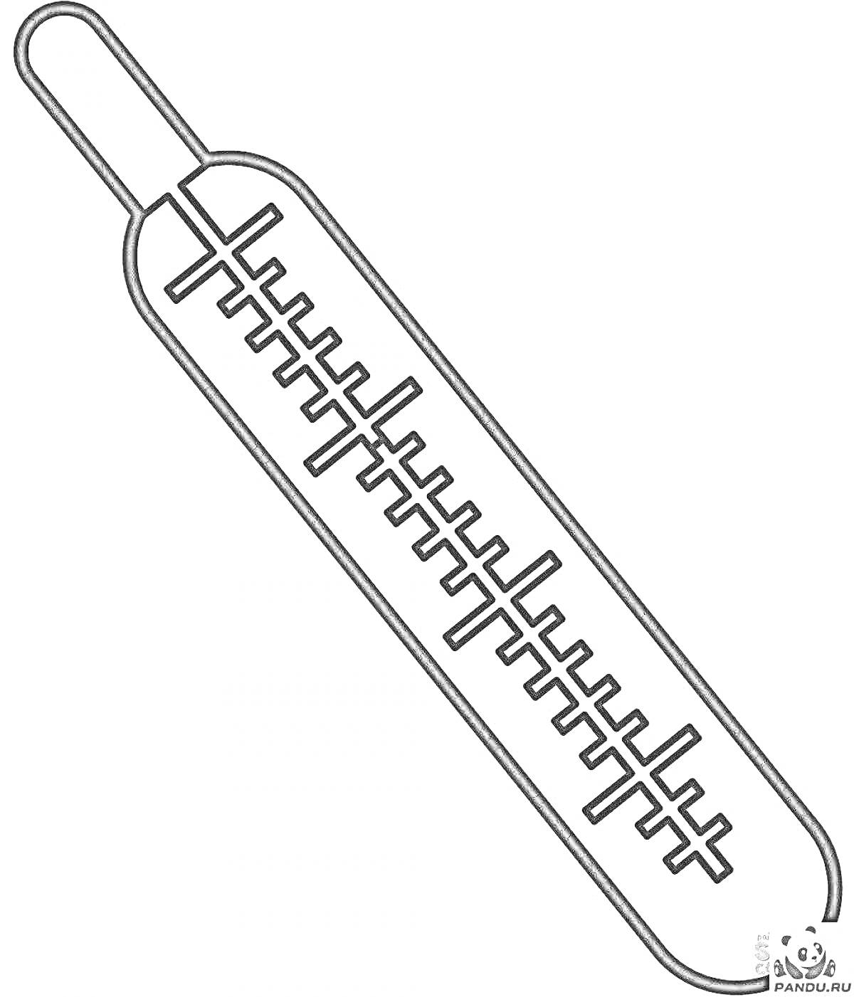 Раскраска термометр с шкалой и делениями