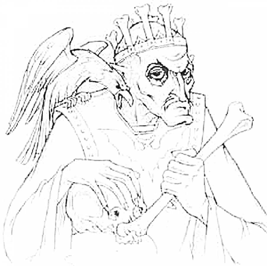 Раскраски Кощей Бессмертный: 20 раскрасок - скачать или распечатать ...