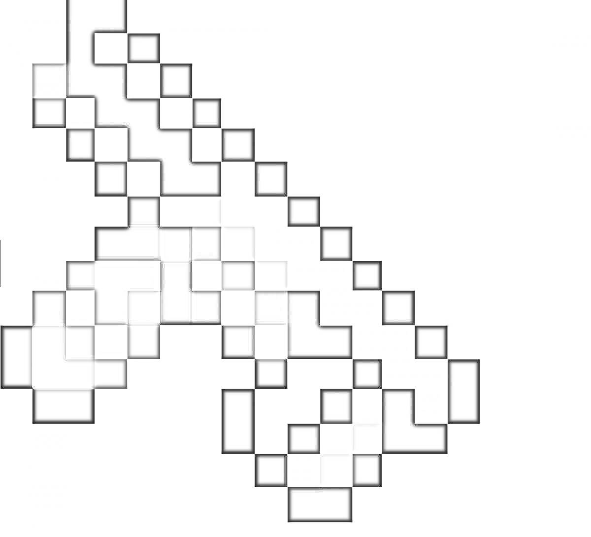 Раскраска Лук из Minecraft в пиксельной графике
