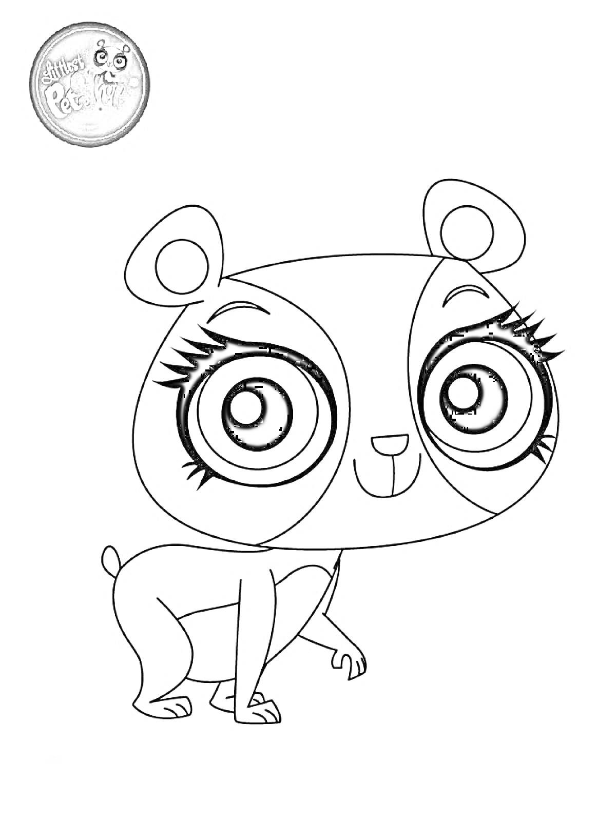 Раскраска Мультяшный персонаж - панда из 