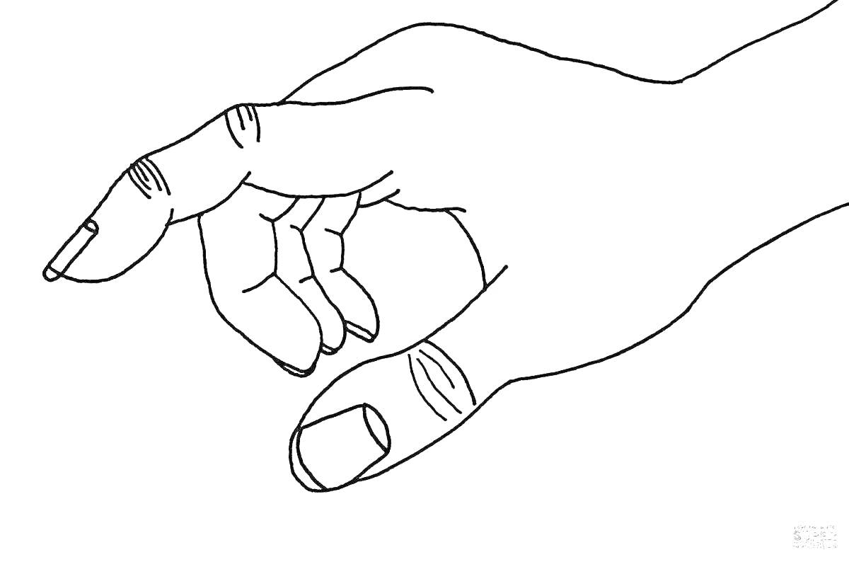 Раскраска Рука с изогнутыми пальцами
