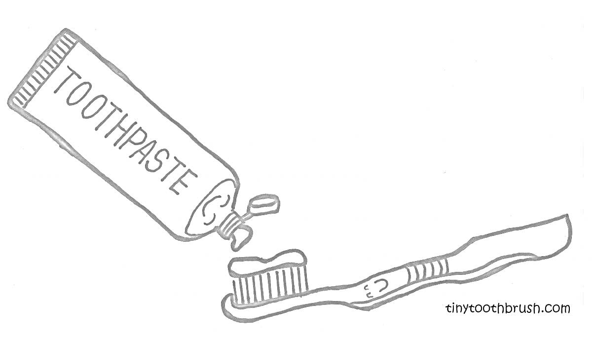 Раскраска Зубная паста и зубная щетка для чистки зубов