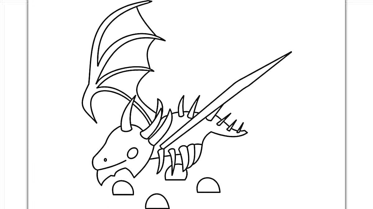 Раскраска Скелетный дракон с яйцами Роблокс Адопт Ми
