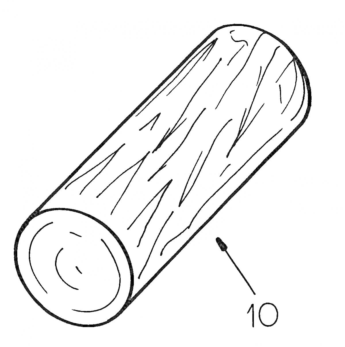 Раскраска Бревно с номером 10