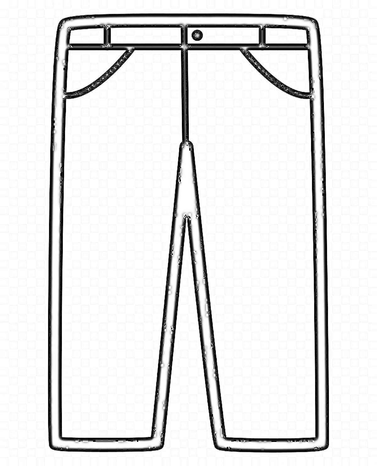 На раскраске изображено: Штаны, Карманы, Одежда