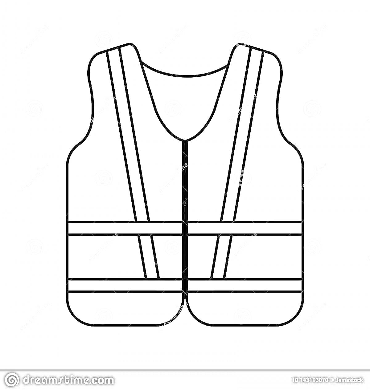 Раскраска Жилет безопасности с вертикальными и горизонтальными полосами