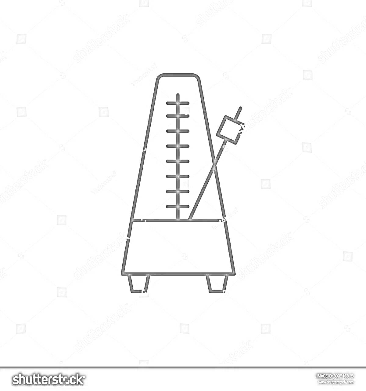 Метроном с градуированной шкалой и маятником