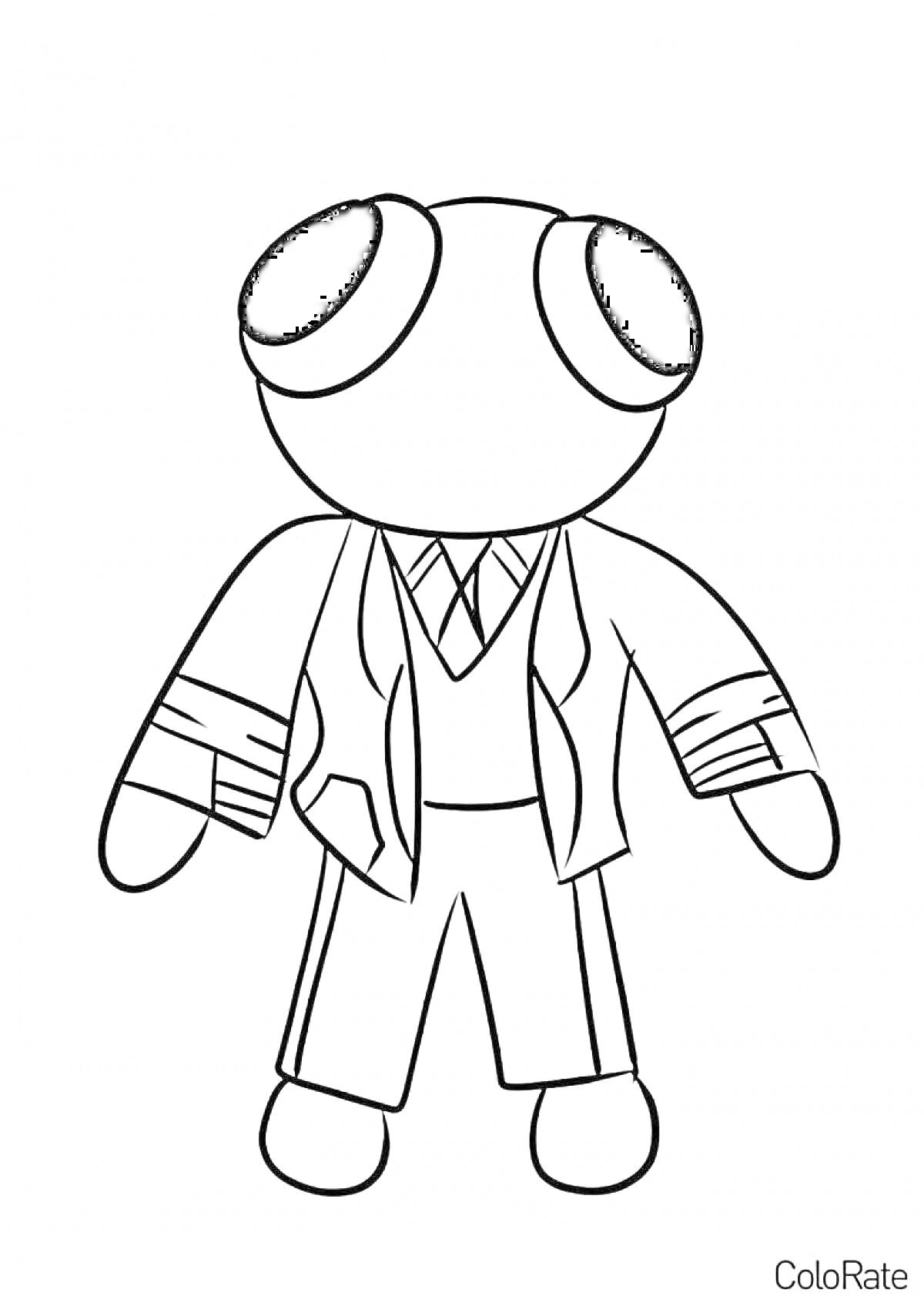 На раскраске изображено: Радужные друзья, Костюм, Галстук, Творчество