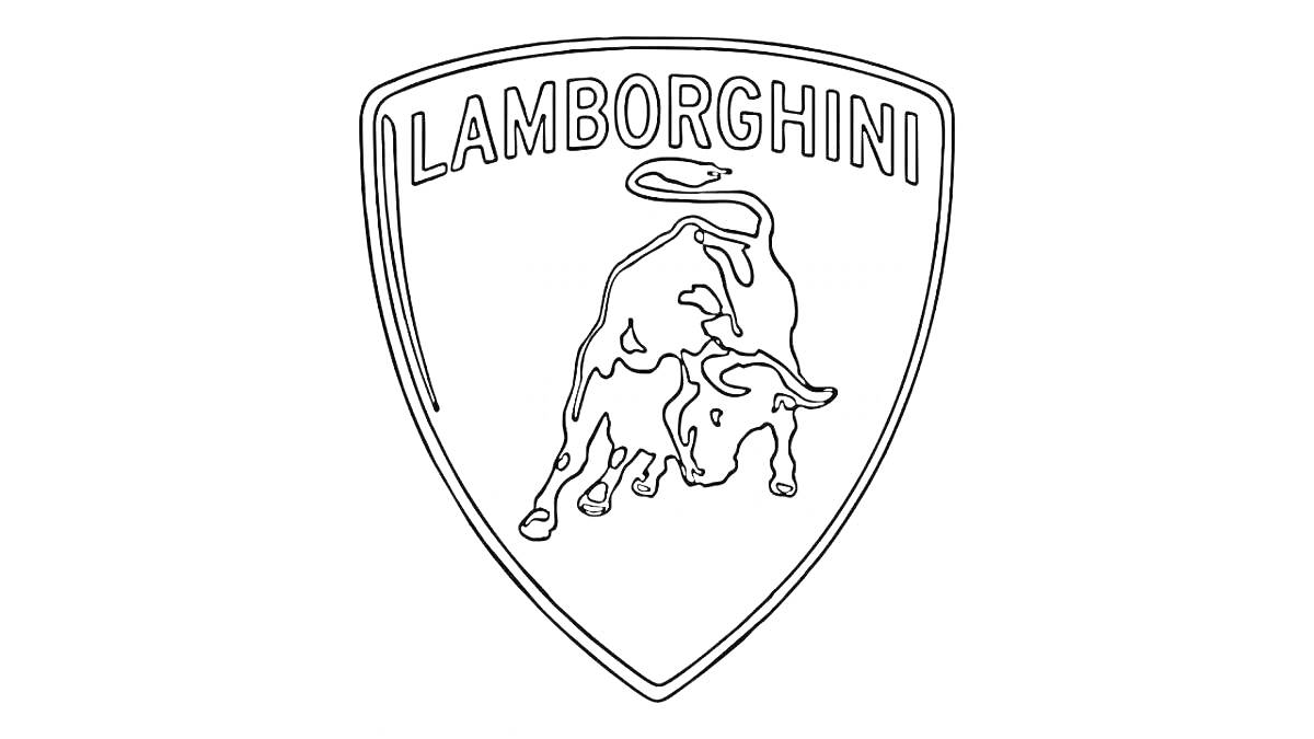 Раскраска Логотип Lamborghini с изображением быка