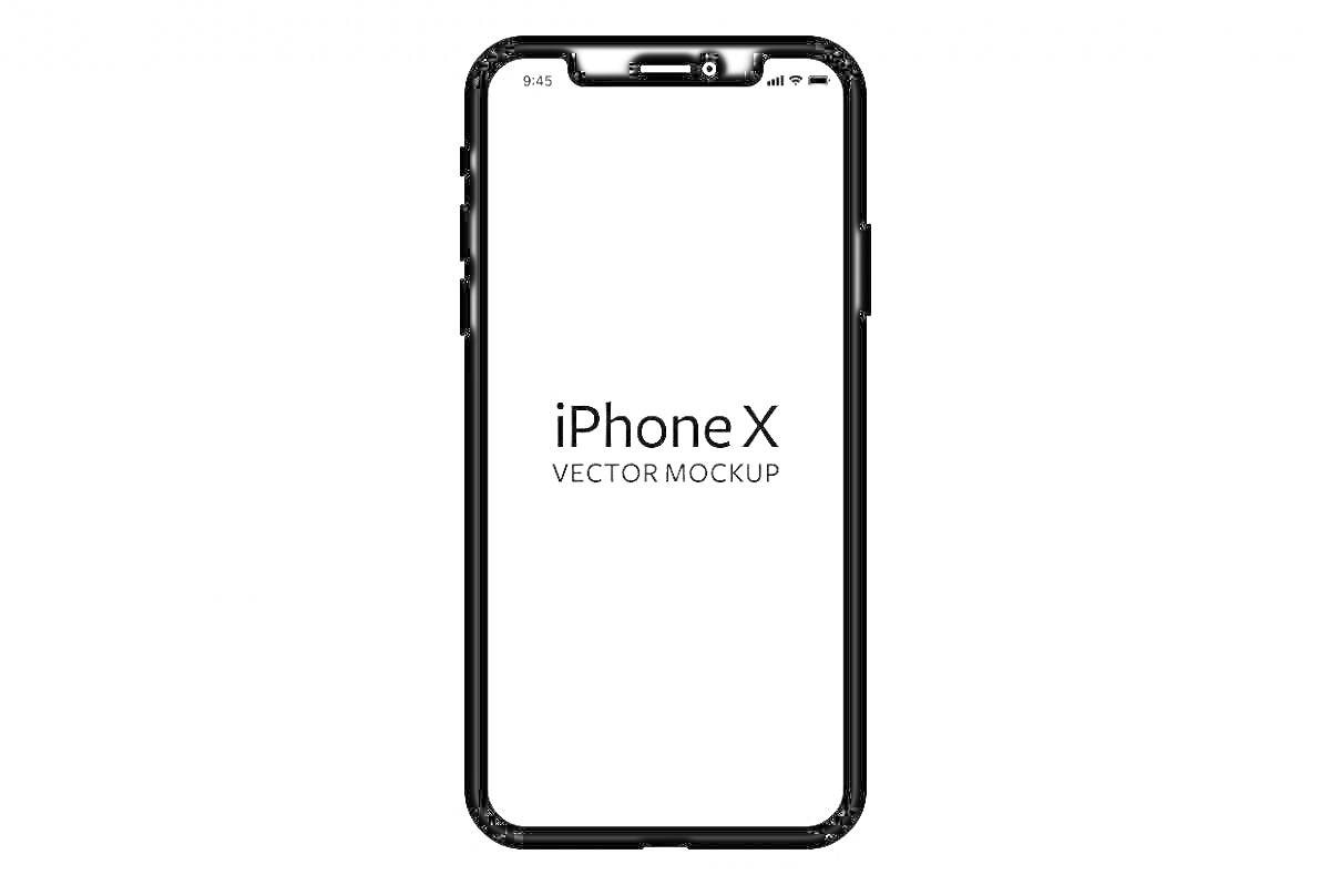 Раскраска Рисунок iPhone X с чёрной рамкой, передний вид