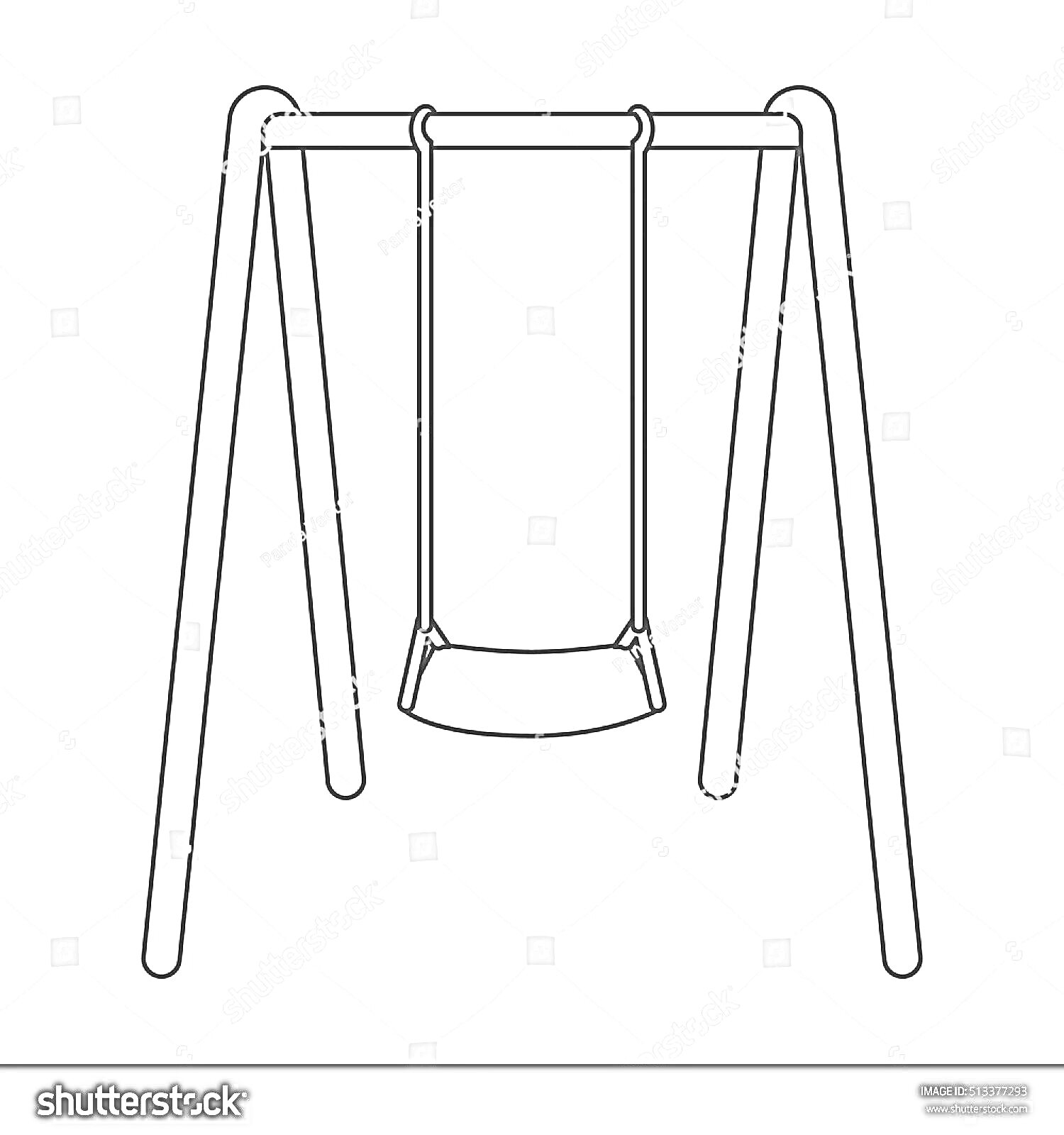 Раскраска Качели с прямоугольной рамой и сидением