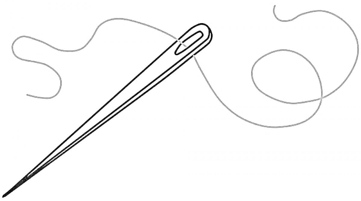 Раскраска Игла с ниткой