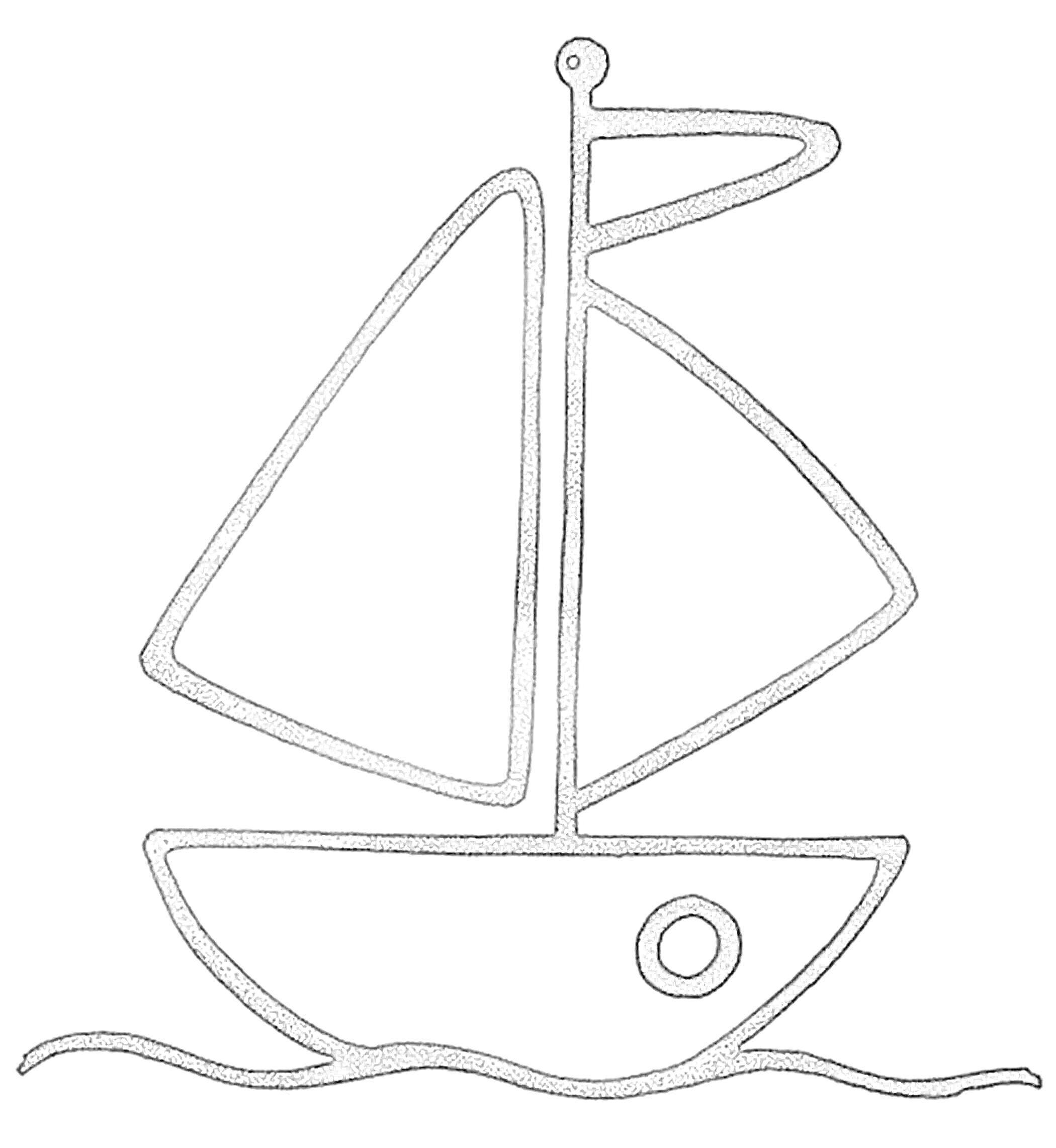 На раскраске изображено: Вода, Флаг, Лодка