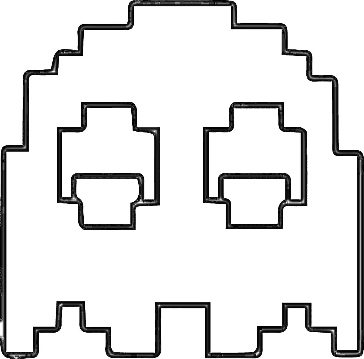 На раскраске изображено: Призрак, Видеоигра, Пиксель-арт, Ретро