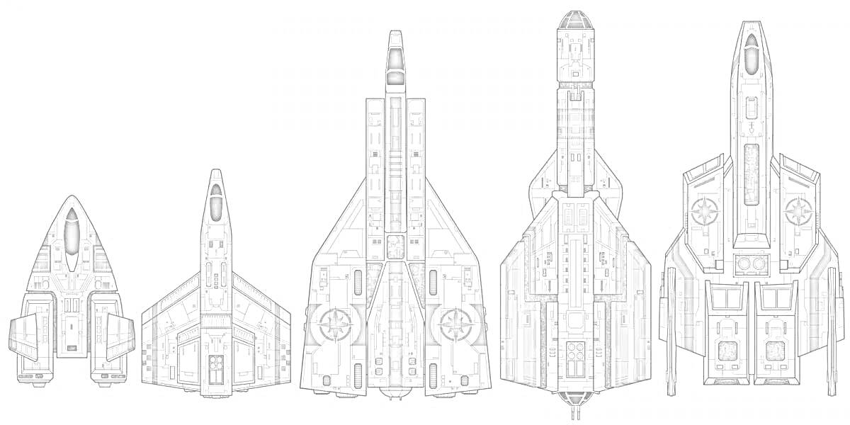 Раскраска Космические корабли из серии 