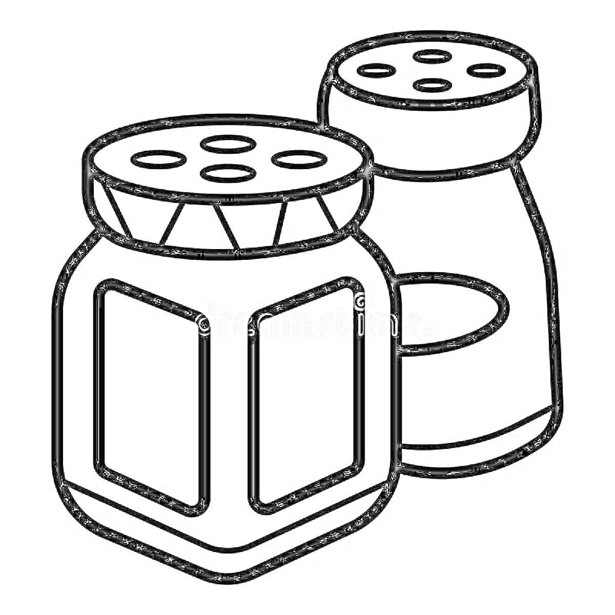 Раскраска Солонки и перечница