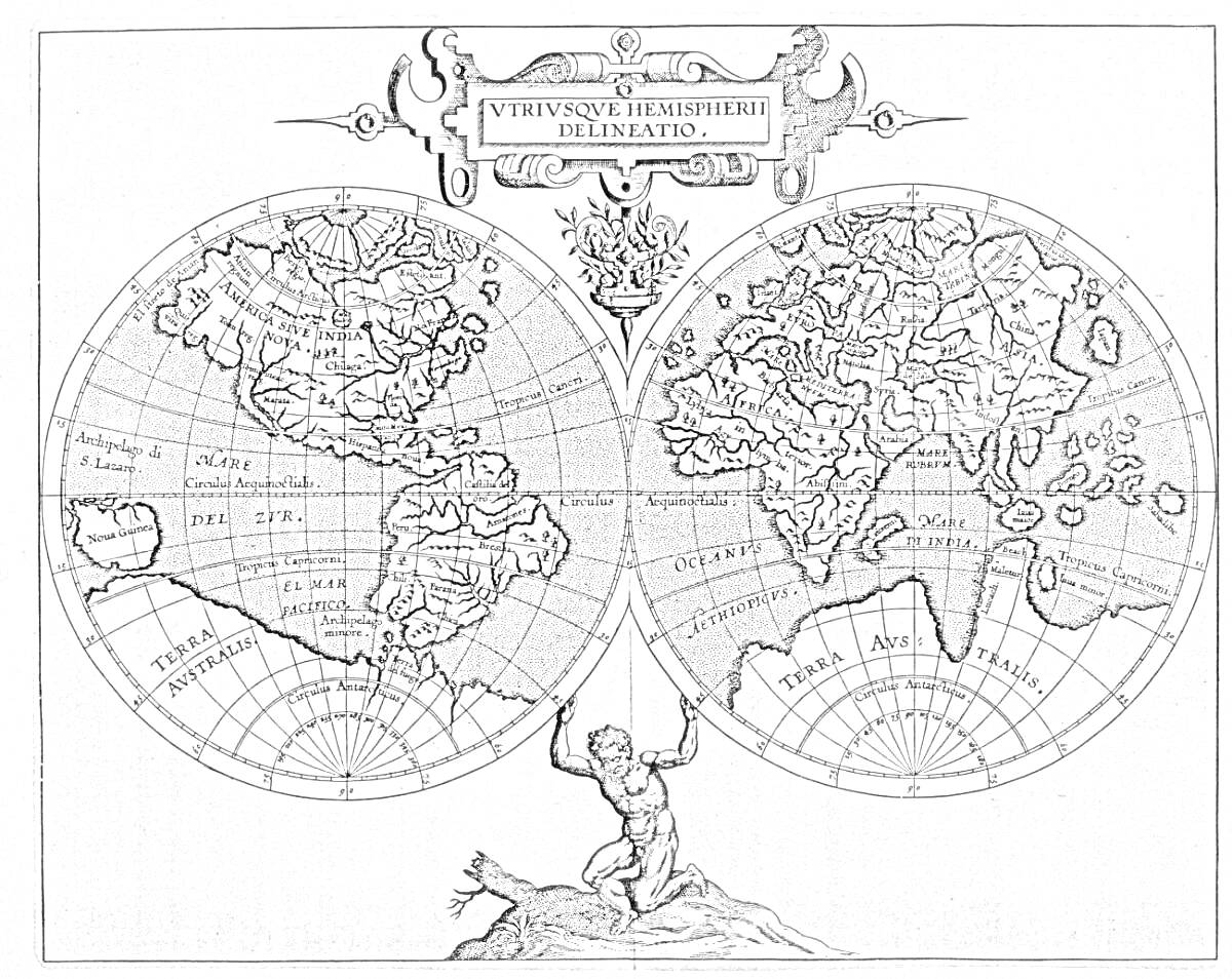 На раскраске изображено: Карта мира, Глобус, География, Историческая карта, Континенты