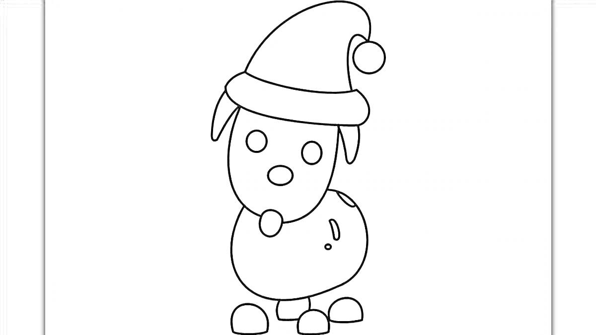 На раскраске изображено: Роблокс, Питомец, Новогодняя шапка, Рождество, Детские, Игрушки, Контурные рисунки