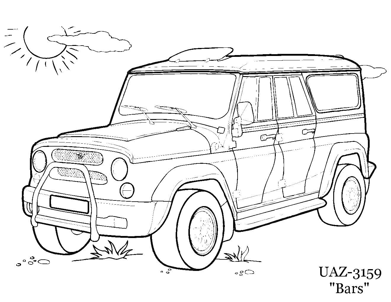 Раскраска Джип UAZ-3159 