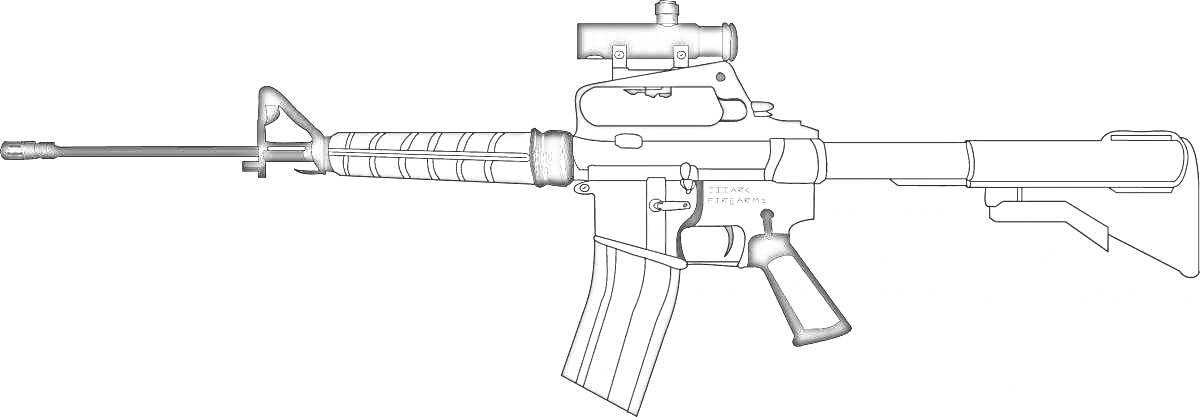 Раскраска M4A1 с оптическим прицелом