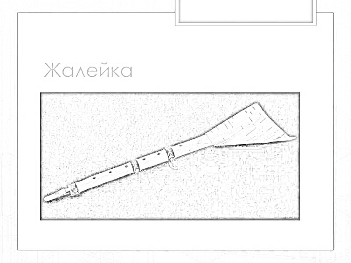 Раскраска Черно-белая жалейка на темном фоне