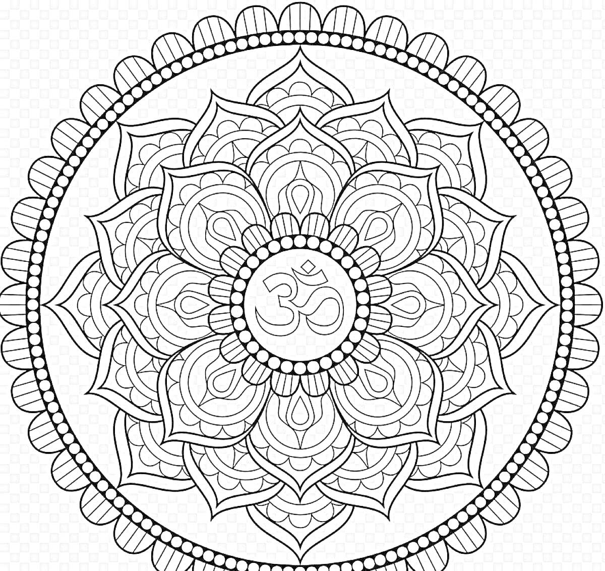 Раскраска Мандала с символом 