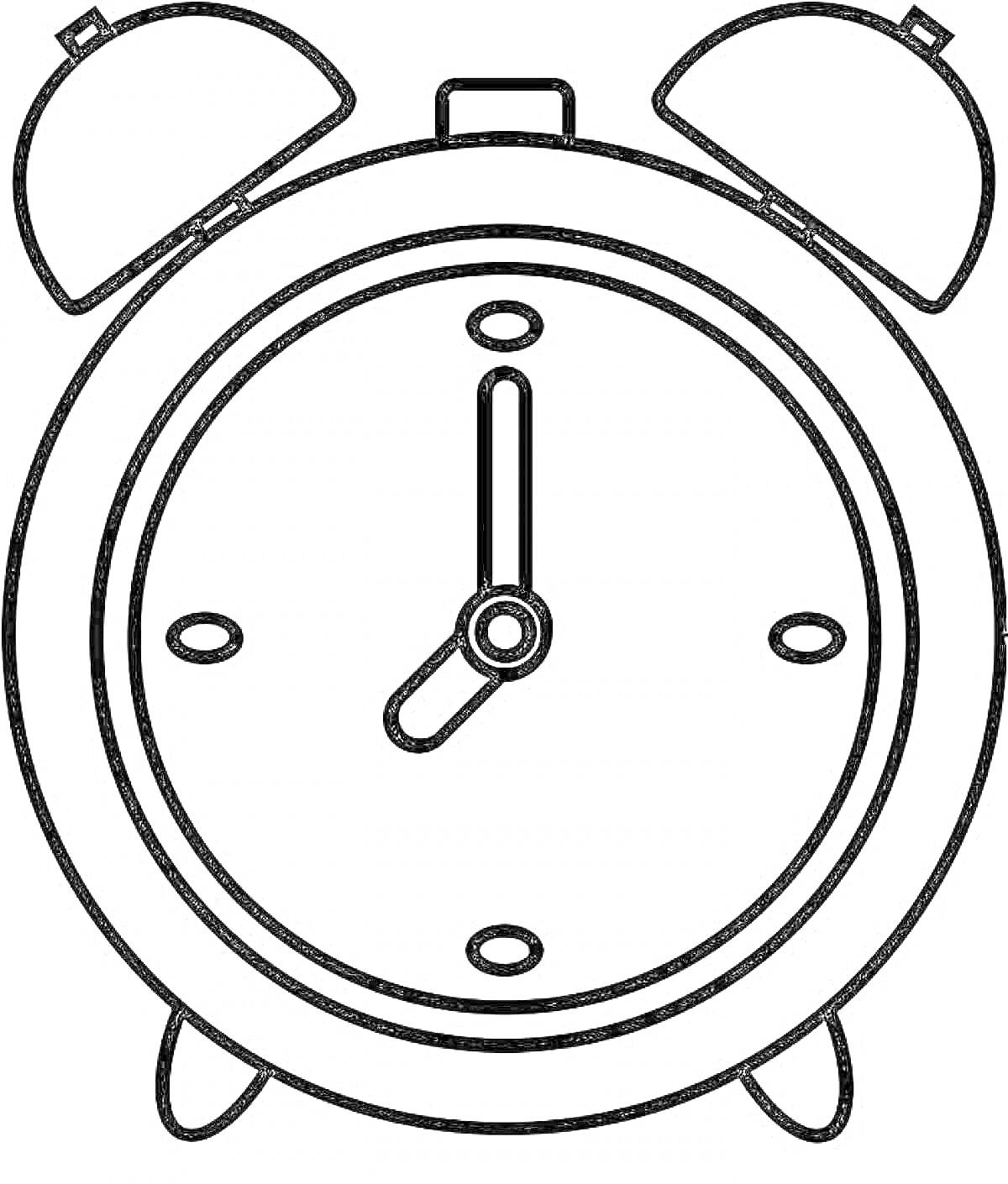 На раскраске изображено: Часы, Будильник, Стрелки, Для детей
