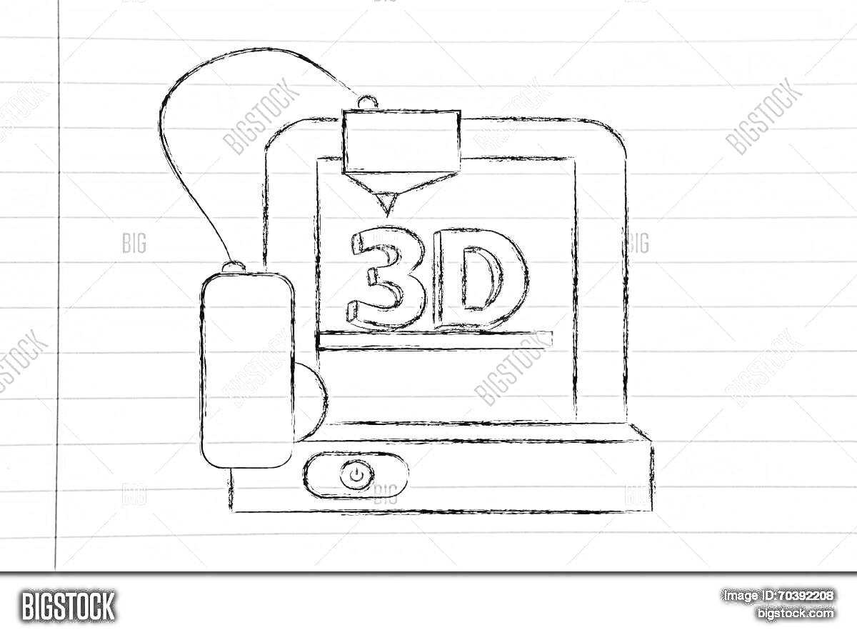 Раскраска 3D принтер, печатающий символы 