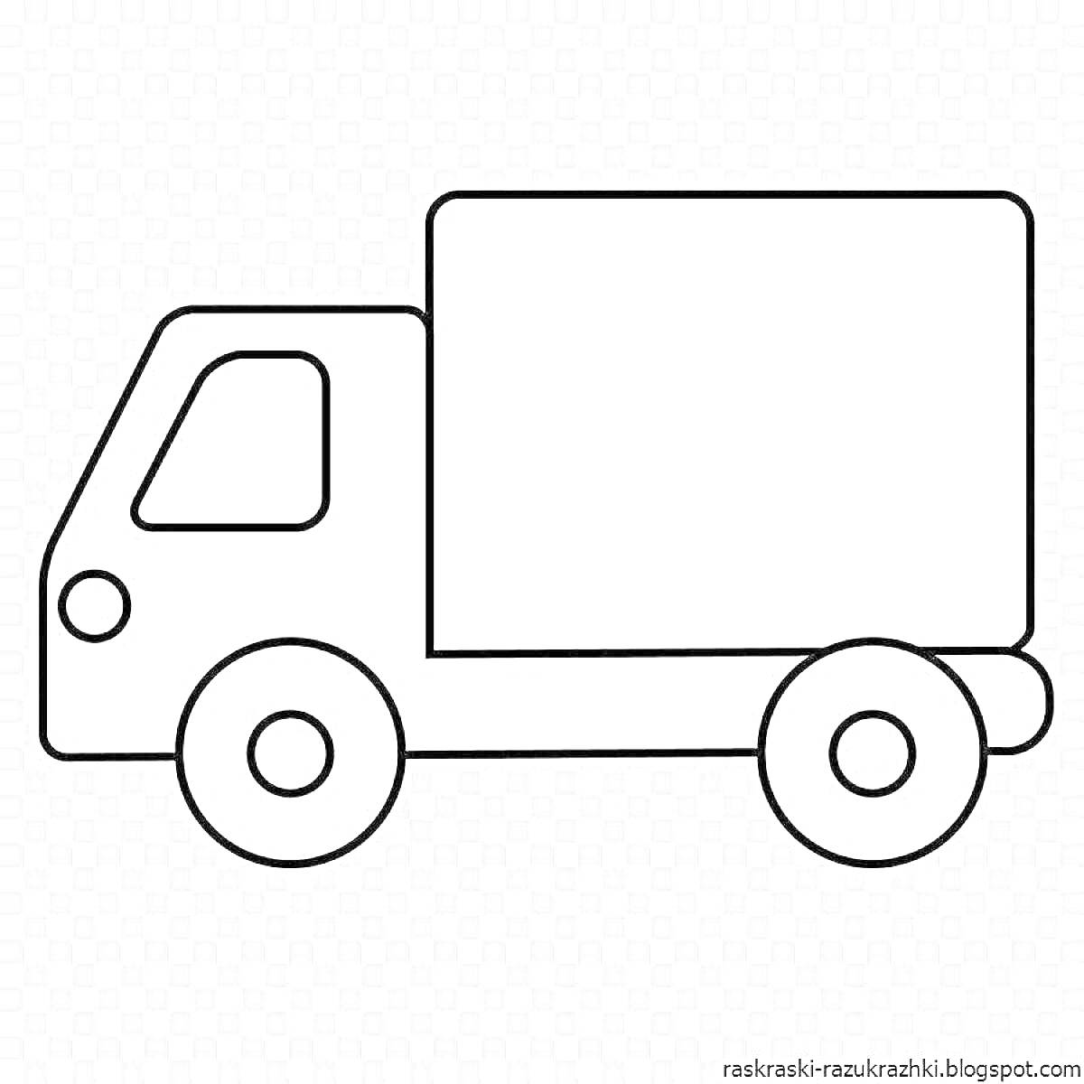 На раскраске изображено: Фургон, Транспорт, Окна, Колёса, Фары