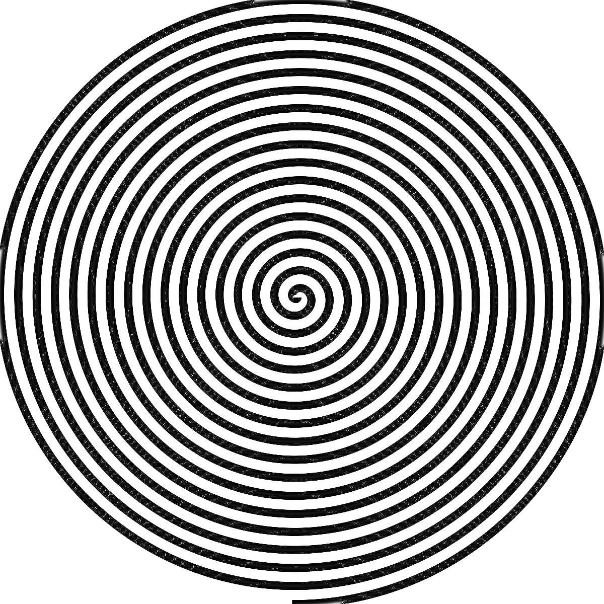 На раскраске изображено: Спираль, Концентрические круги, Арт, Геометрия, Абстракция