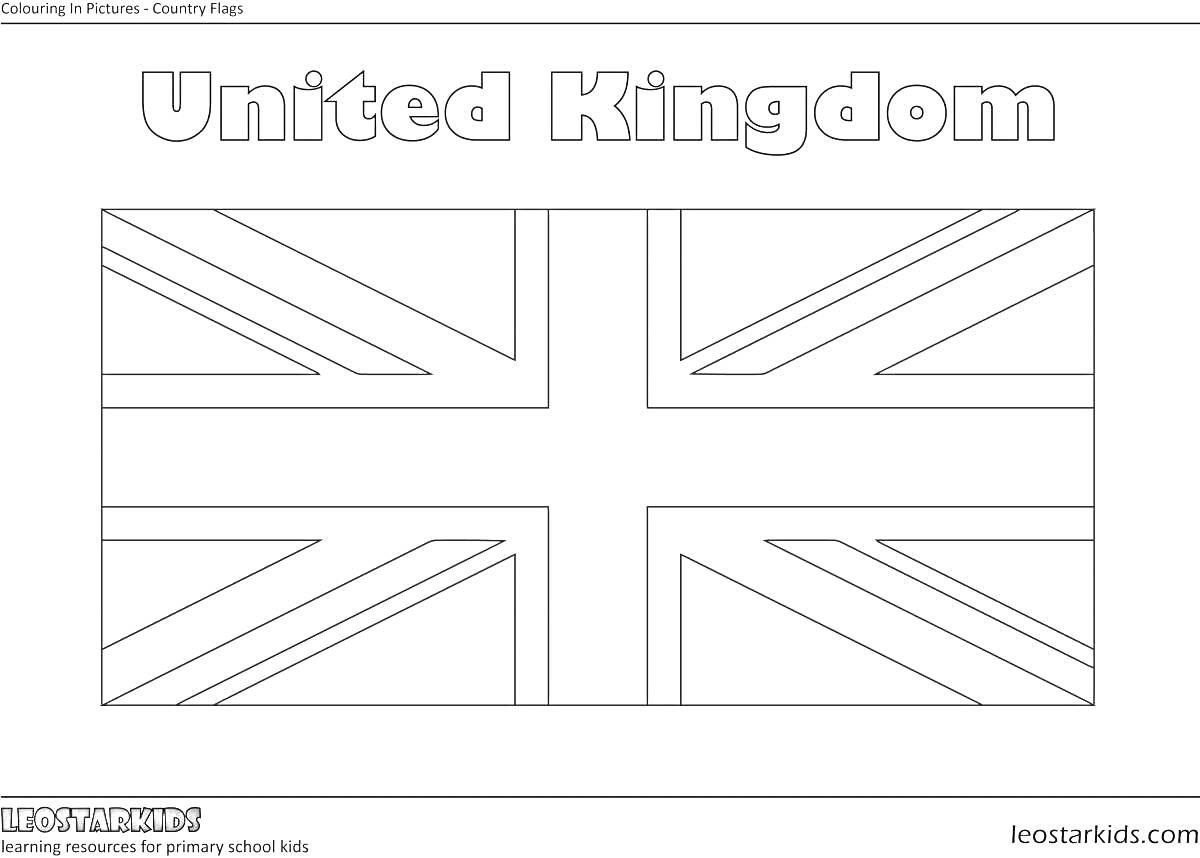На раскраске изображено: Флаг, Великобритания
