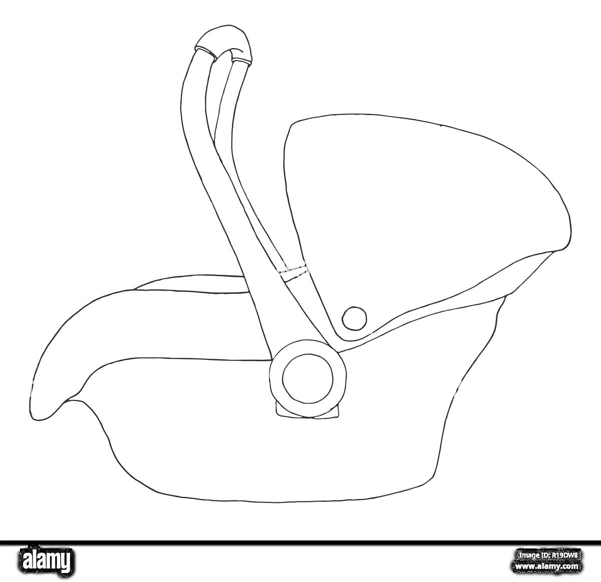 Раскраска Автокресло с ручкой и козырьком