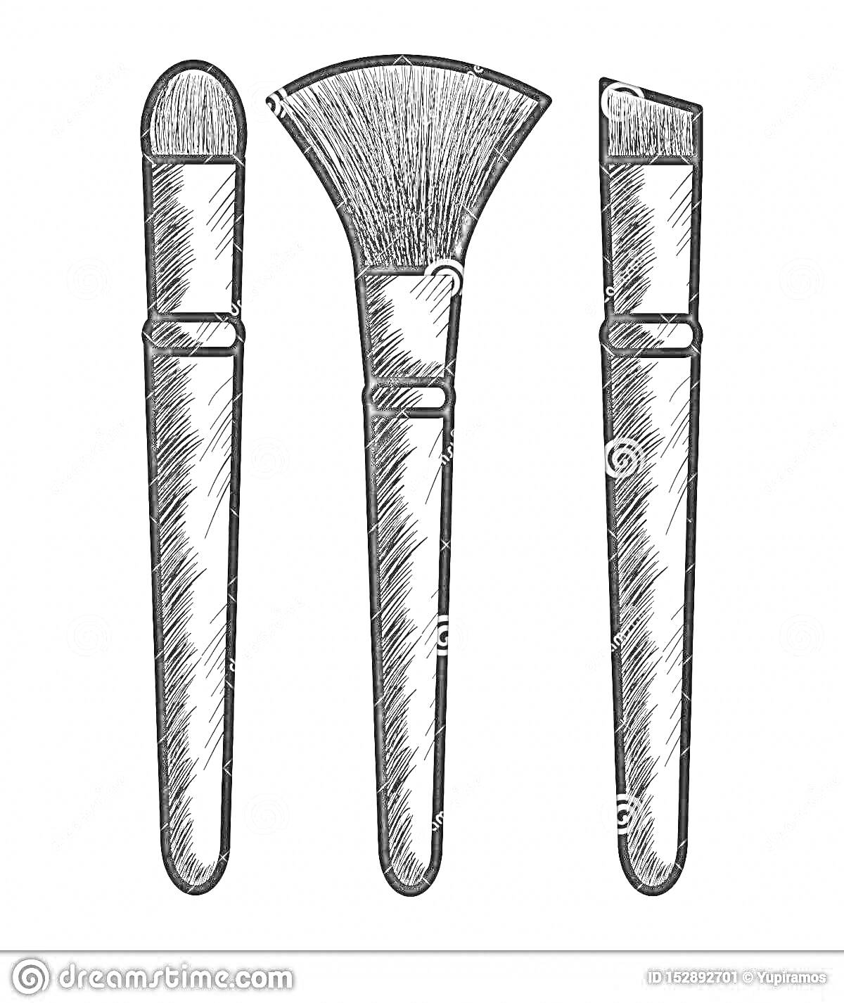 На раскраске изображено: Кисть для теней, Косметика