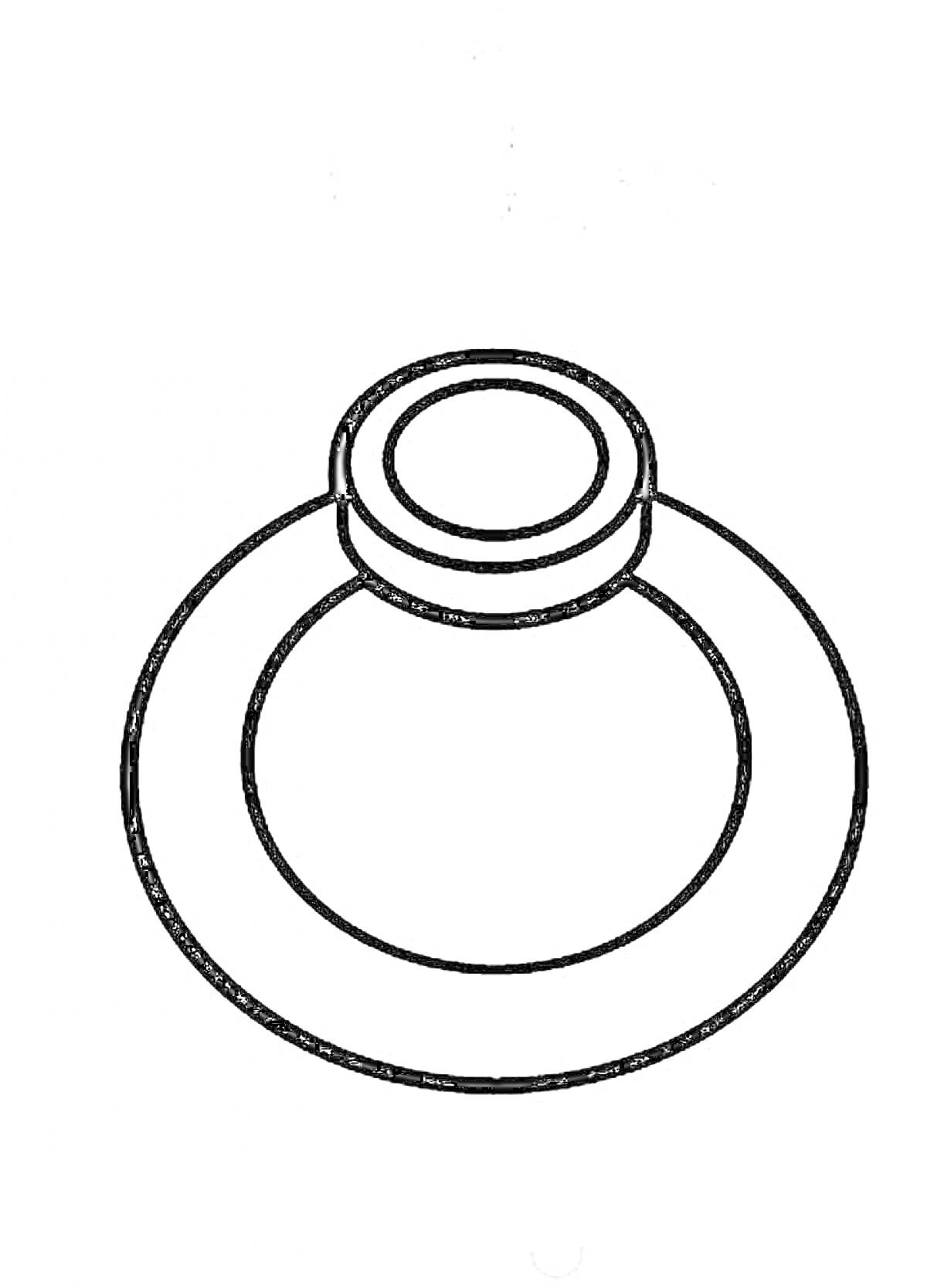Раскраска Кольцо с круглым камнем