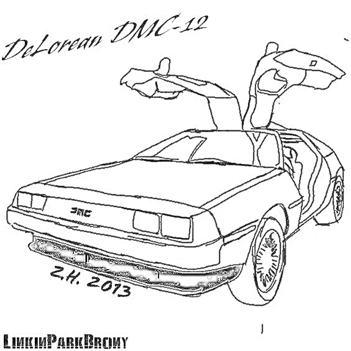 DeLorean DMC-12 с открытыми дверями