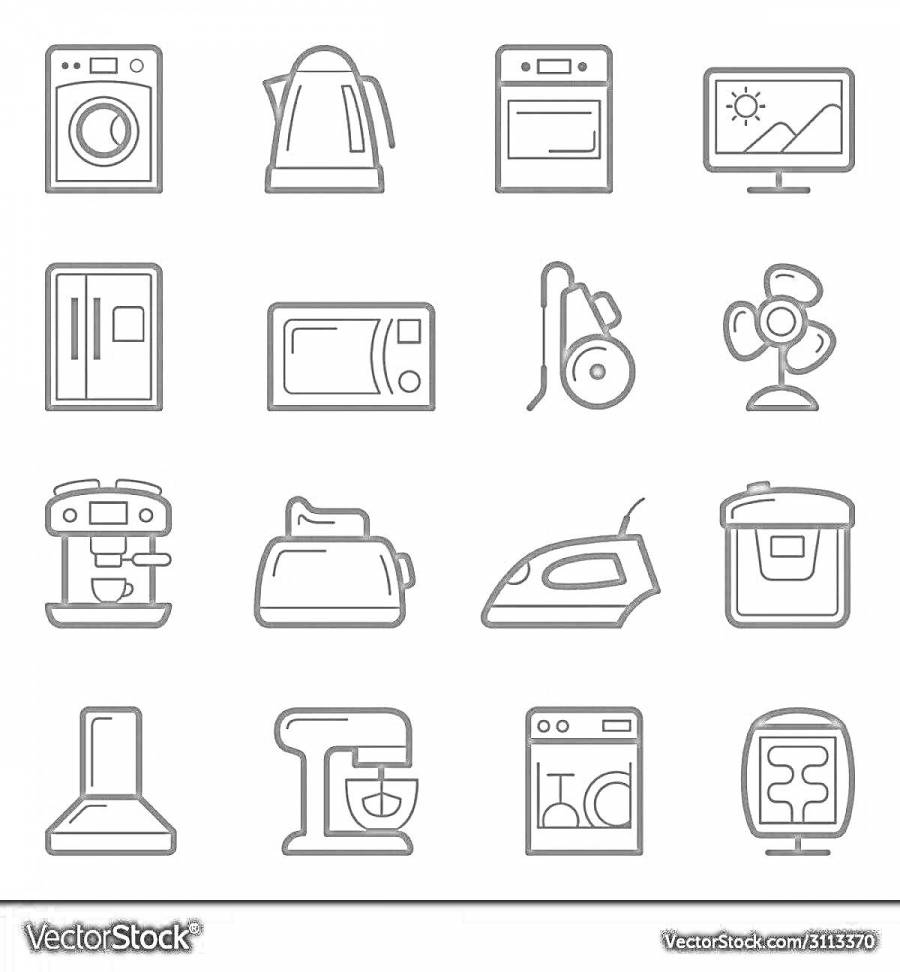 Раскраски холодильник: 327 раскрасок - скачать или распечатать бесплатно